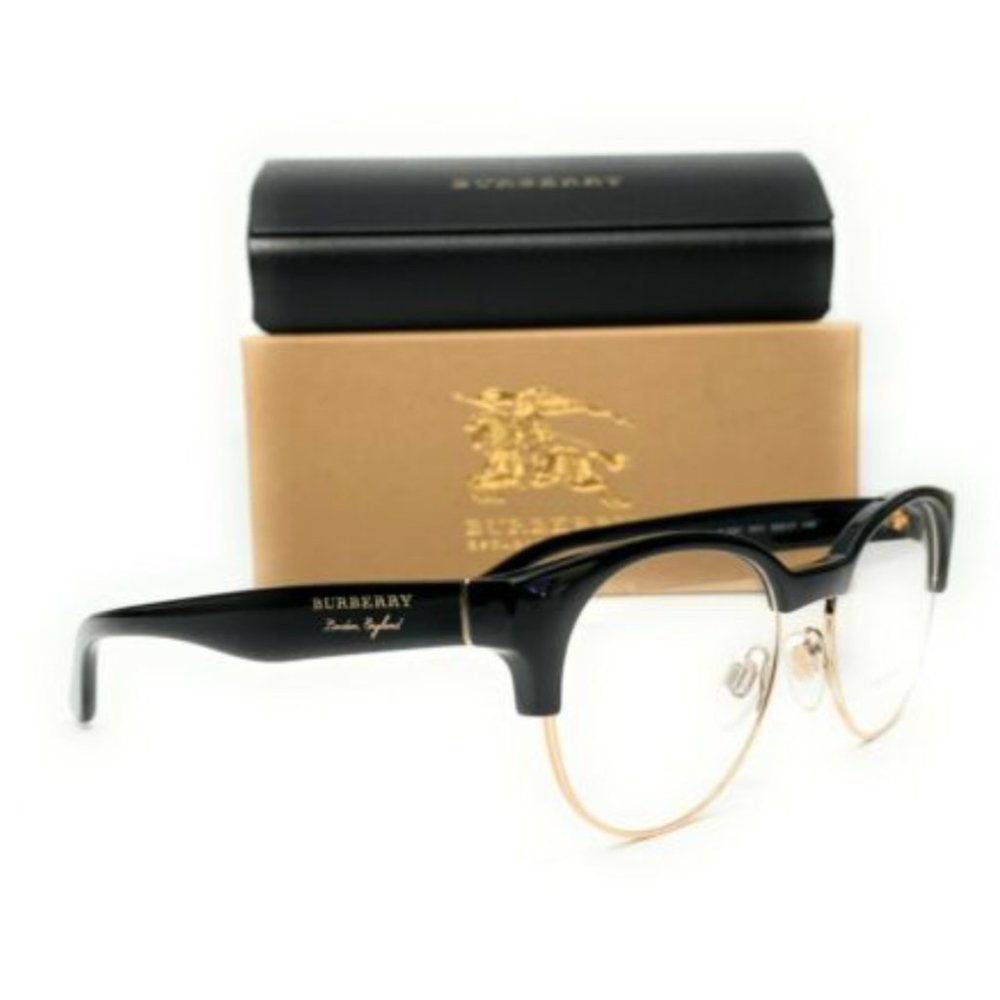 Burberry Women's Black and Gold Round Eyeglasses! - Picture 3 of 3